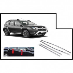 Alpine Premium Quality Car Outer Door Window Glass Beading Garnish Weatherstrip (Chrome) Duster (Set of 4)