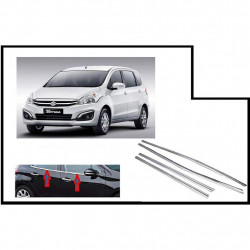 Alpine Premium Quality Car Outer Door Window Glass Beading Garnish Weatherstrip (Chrome) Ertiga (Set of 4)