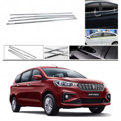 Alpine Premium Quality Car Outer Door Window Glass Beading Garnish Weatherstrip (Chrome) Figo Aspire (Set of 4)