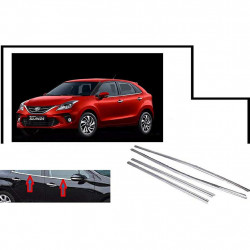 Alpine Premium Quality Car Outer Door Window Glass Beading Garnish Weatherstrip (Chrome) Glanza (Set of 4)