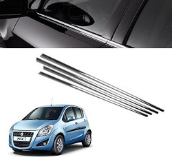 Alpine Premium Quality Car Outer Door Window Glass Beading Garnish Weatherstrip (Chrome) Ritz (Set of 4)