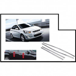 Alpine Premium Quality Car Outer Door Window Glass Beading Garnish Weatherstrip (Chrome) Verna Fluidic 2017 Onwards (Set of 4)