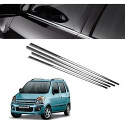 Alpine Premium Quality Car Outer Door Window Glass Beading Garnish Weatherstrip (Chrome) Wagon R Type 1 / Type 2 (Set of 4)