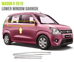 Alpine Premium Quality Car Outer Door Window Glass Beading Garnish Weatherstrip (Chrome) Wagon R Type 5 2019 Onwards (Set of 4)