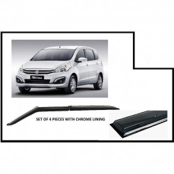 Alpine Premium Quality Door/Sun Rain Visor Guard for Ertiga With Chrome Lining (Injection Moulded)