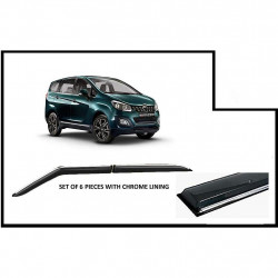 Alpine Premium Quality Door/Sun Rain Visor Guard for Marazzo With Chrome Lining (Injection Moulded)
