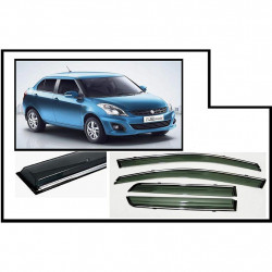 Alpine Premium Quality Door/Sun Rain Visor Guard for Swift Dzire Type 2 2011 Onwards With Chrome Lining (Injection Moulded)