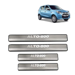 Alpine Premium Quality Foot Steps Plain (Stainless Steel) For Alto 800 (Set of 4)
