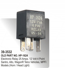 Electronic Relay 25 Amps. 12 Volt 4 Point Santro, Alto, WAGON R Telco Vehicles, MPFI Models (Horn / Head Light) (HP-39-3532)