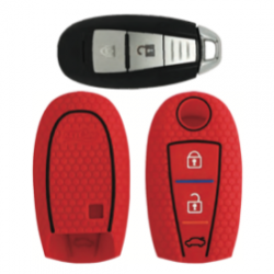 KeyCare KC-04 Key Cover Silicone For Baleno / Ciaz / Ignis / S-Cross / Vitara Brezza / Urban Cruiser (Red)