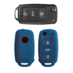 KeyCare KC-13 Key Cover Silicone For Ameo / Fabia / Jetta / Laura / Octavia 2014 Onwards / Polo / Rapid / Superb / Vento / Yeti (Blue)