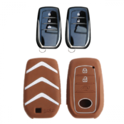 KeyCare KC-18 Key Cover Silicone For Fortuner / Innova Crysta (Brown)