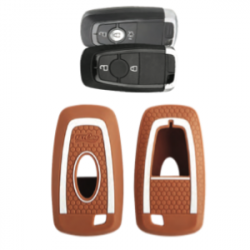 KeyCare KC-26 Key Cover Silicone For Aspire / Ecosport / Endeavour / Figo / Freestyle (Brown)