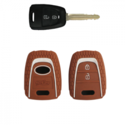 KeyCare KC-27 Key Cover Silicone For Eon / i10 Grand / Santro 2018 Onwards (Brown)