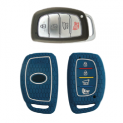 KeyCare KC-30 Key Cover Silicone For Creta / Elantra / i20 2021 Onwards / Tucson / Venue (Blue)