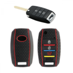 KeyCare KC-35 Key Cover Silicone For Seltos / Sonet (Flip Key) (Black)