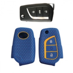 KeyCare KC-42 Key Cover Silicone For Corolla Altis / Innova Crysta (Blue)