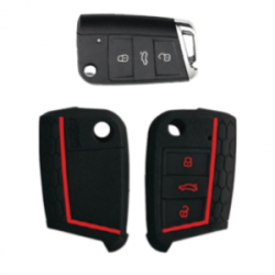 KeyCare KC-44 Key Cover Silicone For Jetta / Karoq / Kodiaq / Octavia / Passat / Superb / Tiguan / T-Roc (Black)