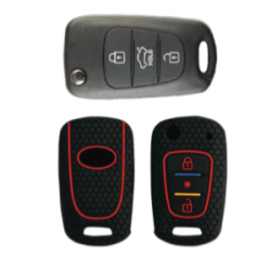 KeyCare KC-45 Key Cover Silicone For Elantra / i10 / i20 Old Model / Verna Fluidic (Black)