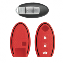 KeyCare KC-53 Key Cover Silicone For Micra / Magnite / Sunny / Teana (Red)