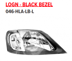 Lumax 046-HLA-LB-L Head Light Lamp Assembly Logan Black Bezel Left