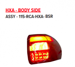 Lumax 115-RCA-HXA-BSR Tail Light Lamp Assembly Hexa Body Side (Right) 