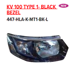 Lumax 447-HLA-K-MT1-BK-L Head Light Lamp Assembly KUV 100 Type 1 Black With Motor Left