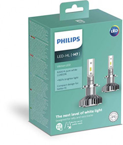 PHILIPS Ultinon LED H7 Head Light Bulb Set of 2X Bulbs 6200K +160% PX26d 11972ULX2