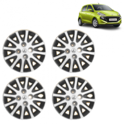 Premium Quality Car Full Wheel Cover Caps Bolt Type 13 inches (33.02 cm) (Tracer) (Double Colour Silver-Black) For Santro 2018 Onwards