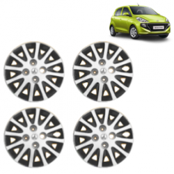 Premium Quality Car Full Wheel Cover Caps Bolt Type 13 Inches (Tracer) (Double Colour Silver-Black) For Santro 2018 Onwards