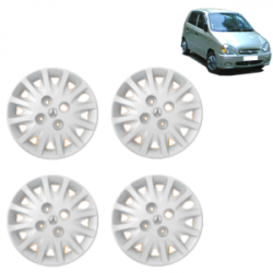 Premium Quality Car Full Wheel Cover Caps Bolt Type 13 Inches (Tracer) (Silver) For Santro Old Model