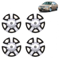 Premium Quality Car Full Wheel Cover Caps Centre Bolt Type 12 inches (30.48 cm) (Rhino) (Double Colour Silver-Black) For Optra