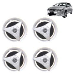 Premium Quality Car Full Wheel Cover Caps Centre Bolt Type 13 inches (33.02 cm) (ATR) (Double Colour Silver-Black) For City iVTEC Type 5