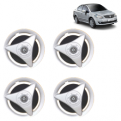Premium Quality Car Full Wheel Cover Caps Centre Bolt Type 13 inches (33.02 cm) (ATR) (Double Colour Silver-Black) For SX4