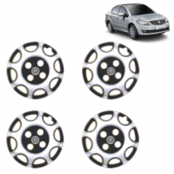 Premium Quality Car Full Wheel Cover Caps Centre Bolt Type 13 inches (33.02 cm) (Big Boss) (Double Colour Silver-Black) For SX4