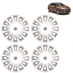 Premium Quality Car Full Wheel Cover Caps Centre Bolt Type 13 inches (33.02 cm) (Tracer) (Silver) For Fiesta
