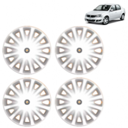 Premium Quality Car Full Wheel Cover Caps Centre Bolt Type 13 inches (33.02 cm) (Tracer) (Silver) For Logan