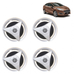 Premium Quality Car Full Wheel Cover Caps Centre Bolt Type 13 Inches (ATR) (Double Colour Silver-Black) For Fiesta