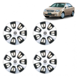 Premium Quality Car Full Wheel Cover Caps Centre Bolt Type 13 Inches (FX) (Double Colour Silver-Black) For Polo