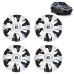 Premium Quality Car Full Wheel Cover Caps Centre Bolt Type 13 Inches (Power) (Double Colour Silver-Black) For Baleno New Model