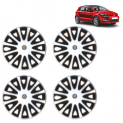 Premium Quality Car Full Wheel Cover Caps Centre Bolt Type 13 Inches (Tracer) (Double Colour Silver-Black) For Polo