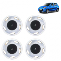 Premium Quality Car Full Wheel Cover Caps Clip Type 12 inches (30.48 cm) (Amazer) (Double Colour Silver-Black) For Alto 800