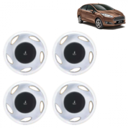 Premium Quality Car Full Wheel Cover Caps Clip Type 12 inches (30.48 cm) (Amazer) (Double Colour Silver-Black) For Fiesta