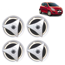 Premium Quality Car Full Wheel Cover Caps Clip Type 12 inches (30.48 cm) (ATR) (Double Colour Silver-Black) For Ritz