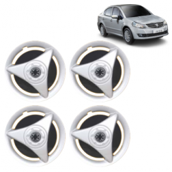 Premium Quality Car Full Wheel Cover Caps Clip Type 12 inches (30.48 cm) (ATR) (Double Colour Silver-Black) For SX4