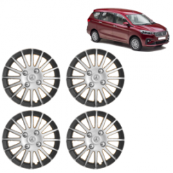 Premium Quality Car Full Wheel Cover Caps Clip Type 12 inches (30.48 cm) (Camry A) (Double Colour Silver-Black) For Ertiga