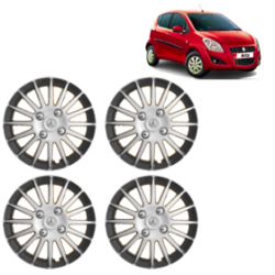 Premium Quality Car Full Wheel Cover Caps Clip Type 12 inches (30.48 cm) (Camry A) (Double Colour Silver-Black) For Ritz