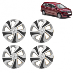 Premium Quality Car Full Wheel Cover Caps Clip Type 12 inches (30.48 cm) (Corona C) (Double Colour Silver-Black) For Ertiga