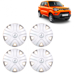 Premium Quality Car Full Wheel Cover Caps Clip Type 12 inches (30.48 cm) (Fizi) (Silver) For S-Presso