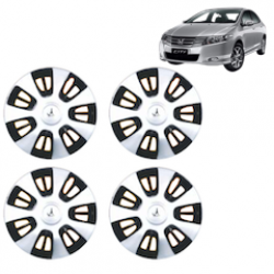Premium Quality Car Full Wheel Cover Caps Clip Type 12 inches (30.48 cm) (FX) (Double Colour Silver-Black) For City iVTEC Type 5